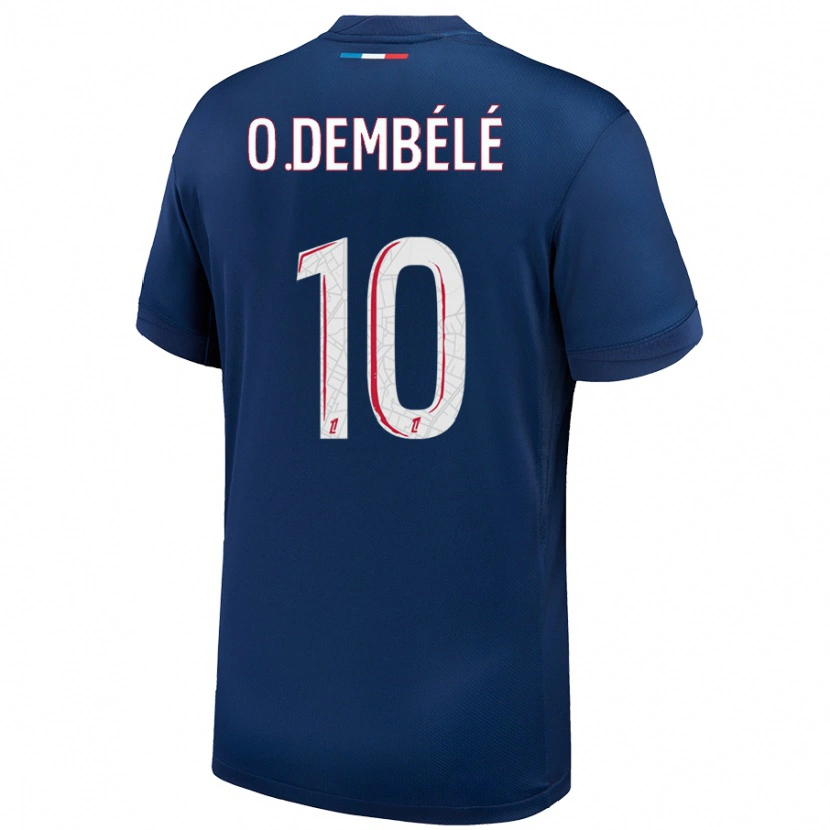 Danxenキッズウスマヌ・デンベレ#10ネイビーブルー ホワイトホームシャツ2024/25ジャージーユニフォーム