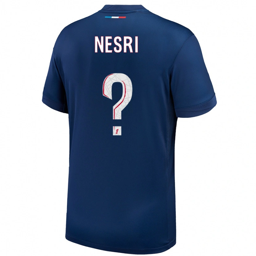 DanxenキッズYanis Nesri#0ネイビーブルー ホワイトホームシャツ2024/25ジャージーユニフォーム