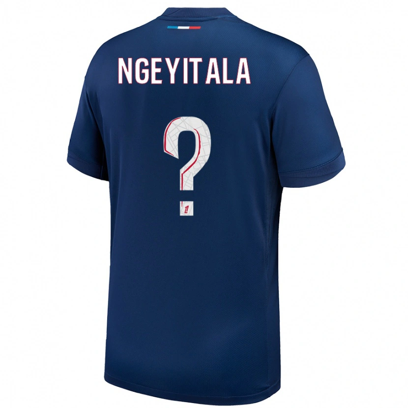 DanxenキッズAurélien Ngeyitala#0ネイビーブルー ホワイトホームシャツ2024/25ジャージーユニフォーム