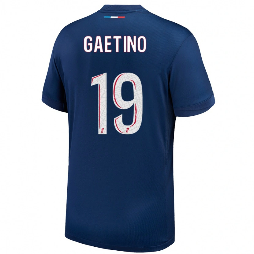 DanxenキッズEva Gaetino#19ネイビーブルー ホワイトホームシャツ2024/25ジャージーユニフォーム