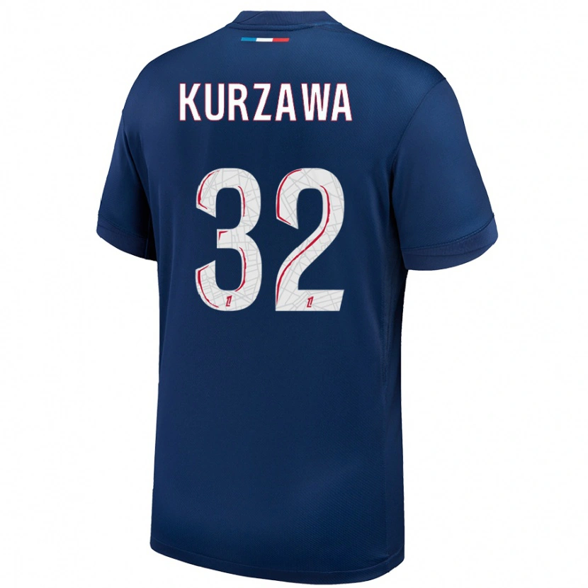 Danxenキッズライヴィン・クルザワ#32ネイビーブルー ホワイトホームシャツ2024/25ジャージーユニフォーム