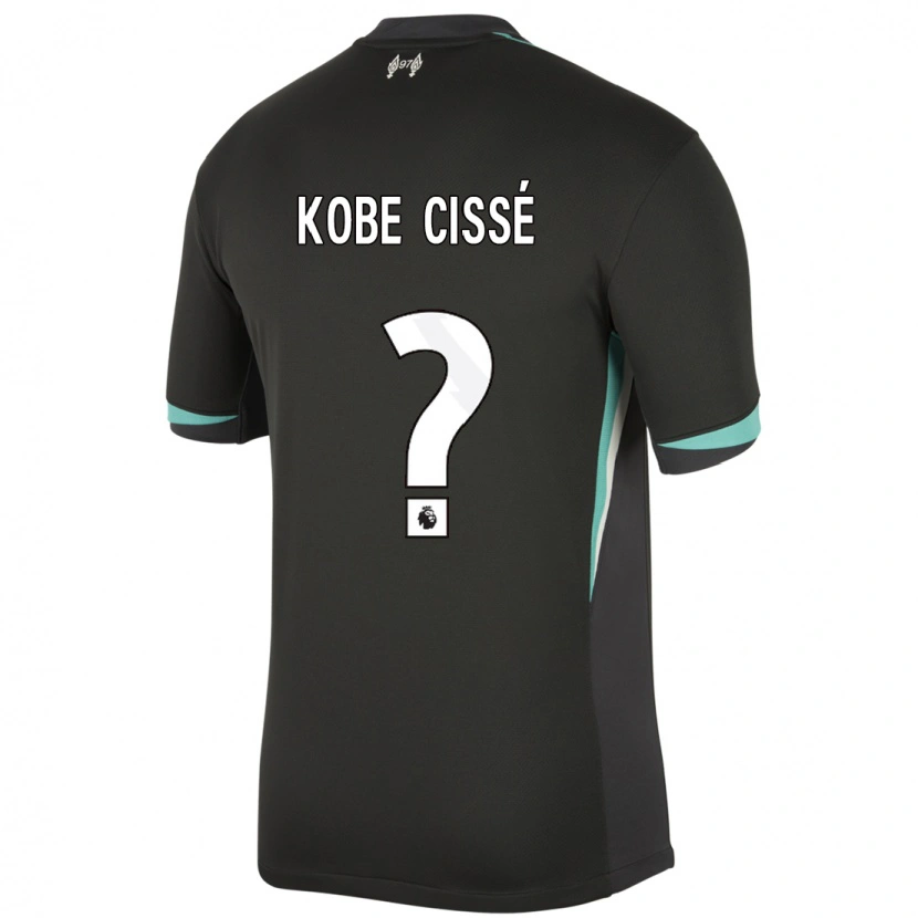 DanxenキッズPrince Kobe Cissé#0ブラック アンスラサイト ホワイトアウェイシャツ2024/25ジャージーユニフォーム
