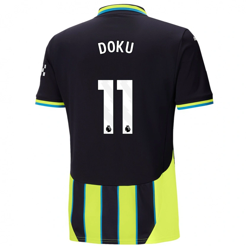 Danxenキッズジェレミー・ドク#11青 黄アウェイシャツ2024/25ジャージーユニフォーム