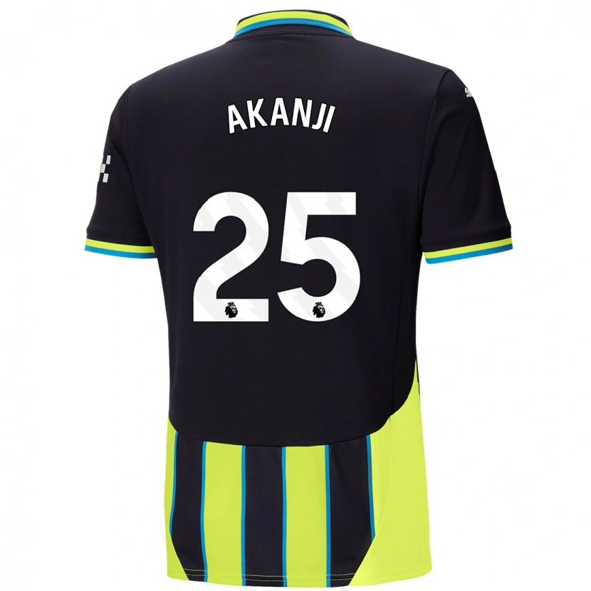Danxenキッズマヌエル・アカンジ#25青 黄アウェイシャツ2024/25ジャージーユニフォーム