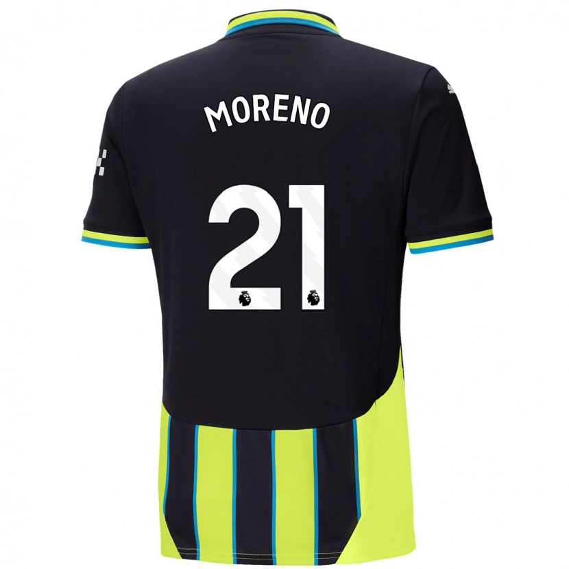 Danxenキッズマルロス・モレノ#21青 黄アウェイシャツ2024/25ジャージーユニフォーム