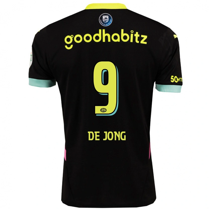 Danxenキッズルーク・デ・ヨング#9黒 黄アウェイシャツ2024/25ジャージーユニフォーム