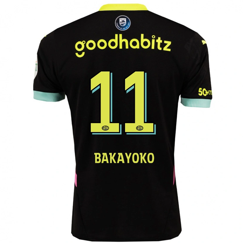 Danxenキッズヨハン・バカヨコ#11黒 黄アウェイシャツ2024/25ジャージーユニフォーム