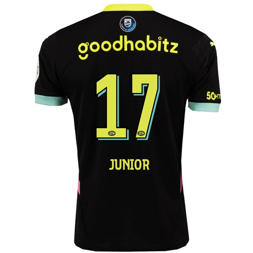 Danxenキッズマウロ・ジュニオール#17黒 黄アウェイシャツ2024/25ジャージーユニフォーム