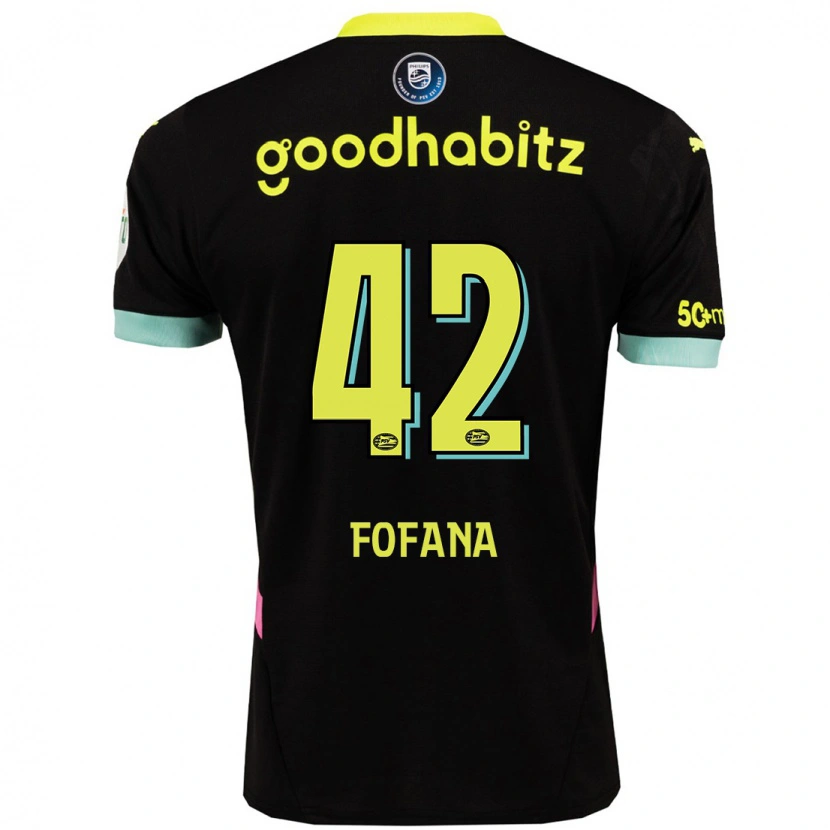 Danxenキッズフォデ・フォファナ#42黒 黄アウェイシャツ2024/25ジャージーユニフォーム