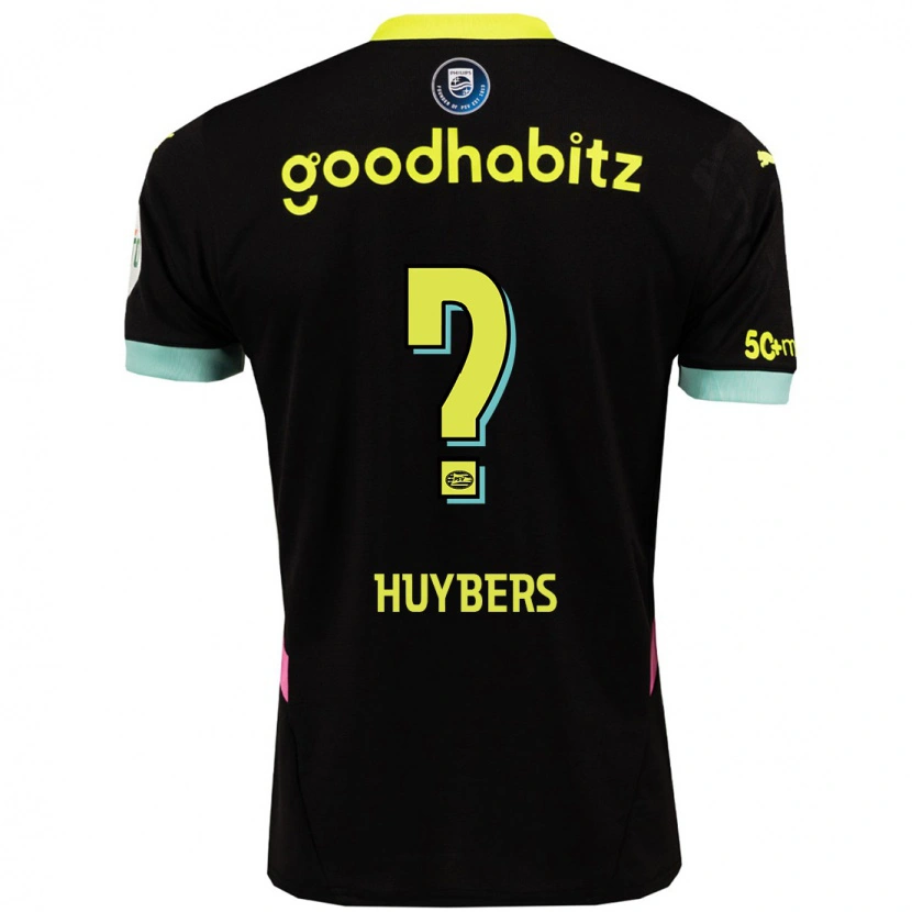 DanxenキッズQuinten Huybers#0黒 黄アウェイシャツ2024/25ジャージーユニフォーム