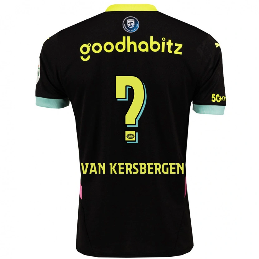 DanxenキッズSander Van Kersbergen#0黒 黄アウェイシャツ2024/25ジャージーユニフォーム