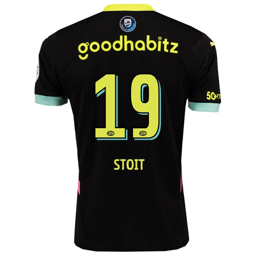 DanxenキッズFleur Stoit#19黒 黄アウェイシャツ2024/25ジャージーユニフォーム