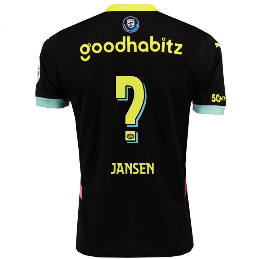 Danxenキッズクーン・ジャンセン#0黒 黄アウェイシャツ2024/25ジャージーユニフォーム