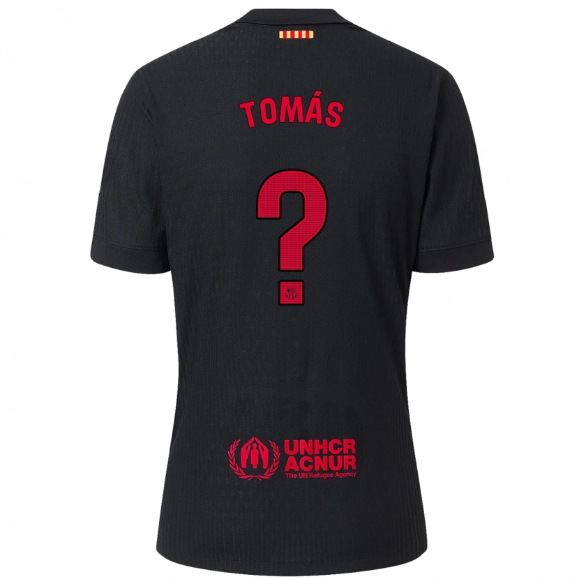 DanxenキッズRoberto Tomás#0黒 赤アウェイシャツ2024/25ジャージーユニフォーム