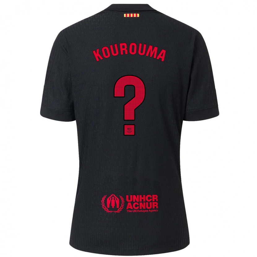 DanxenキッズBaba Kourouma#0黒 赤アウェイシャツ2024/25ジャージーユニフォーム
