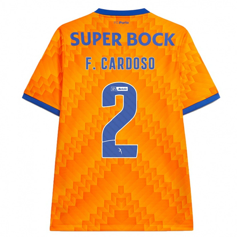 Danxenキッズファビオ・カルドーゾ#2オレンジアウェイシャツ2024/25ジャージーユニフォーム