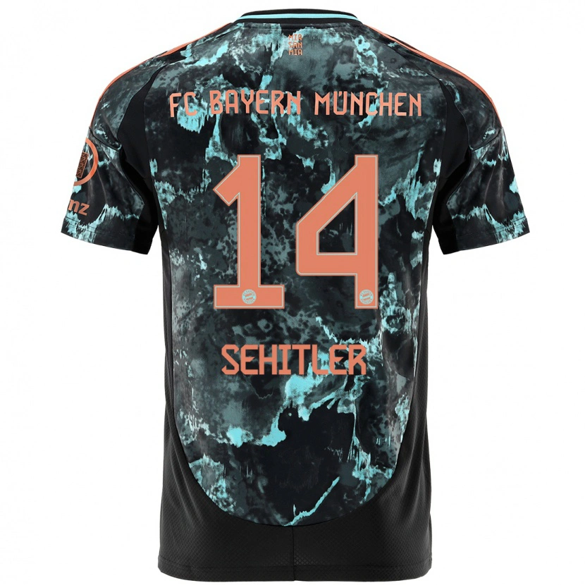 DanxenキッズAlara Şehitler#14黒アウェイシャツ2024/25ジャージーユニフォーム