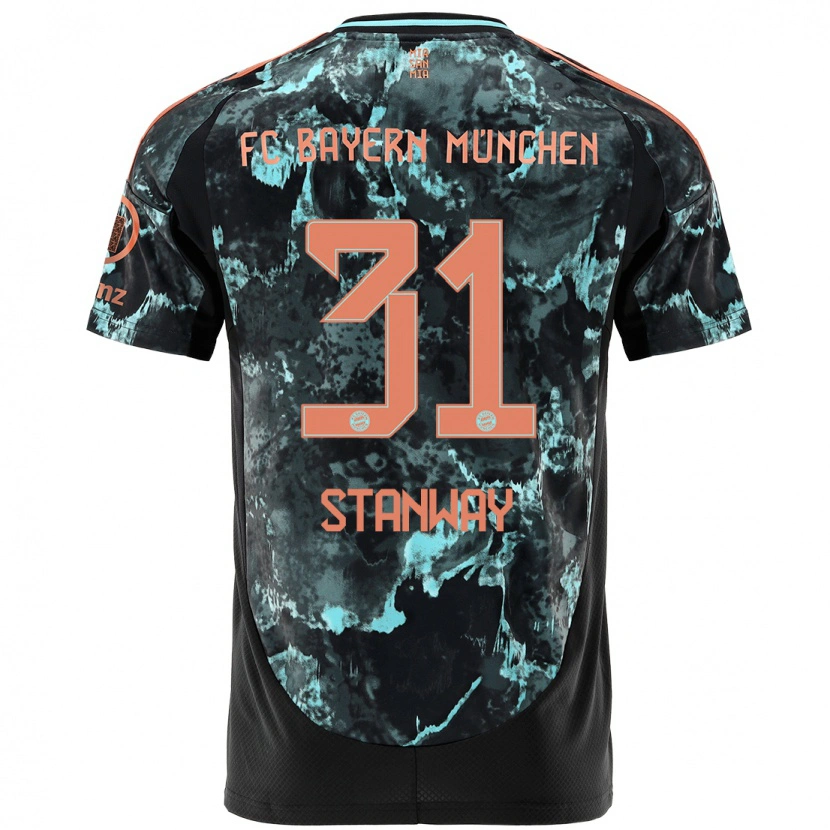 Danxenキッズジョージア・スタンウェー#31黒アウェイシャツ2024/25ジャージーユニフォーム