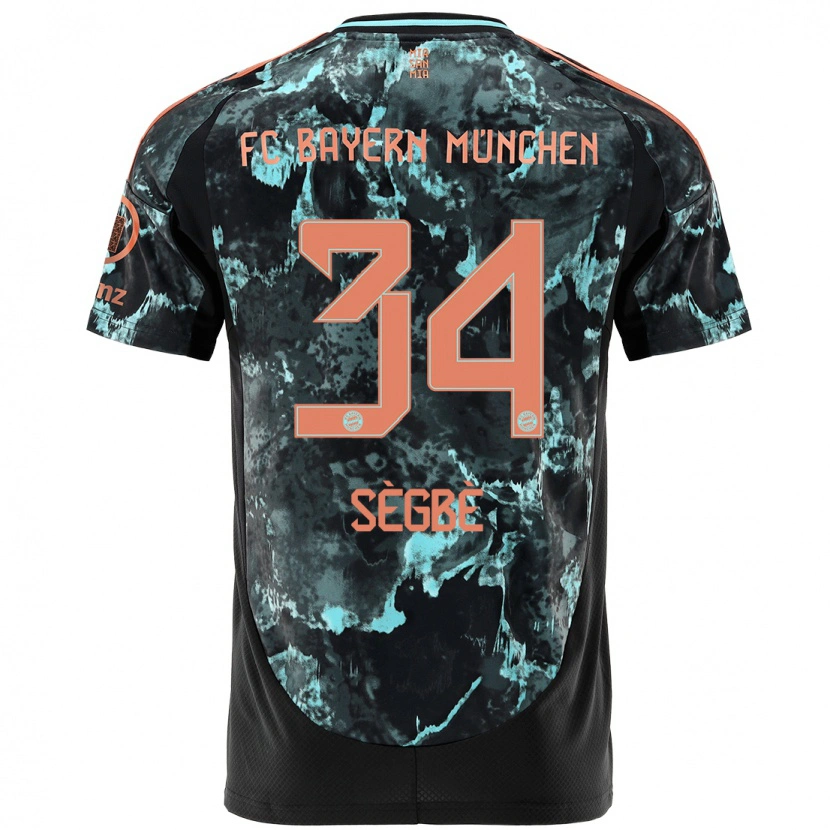 Danxenキッズデジレ・セグビェ・アザンクポ#34黒アウェイシャツ2024/25ジャージーユニフォーム