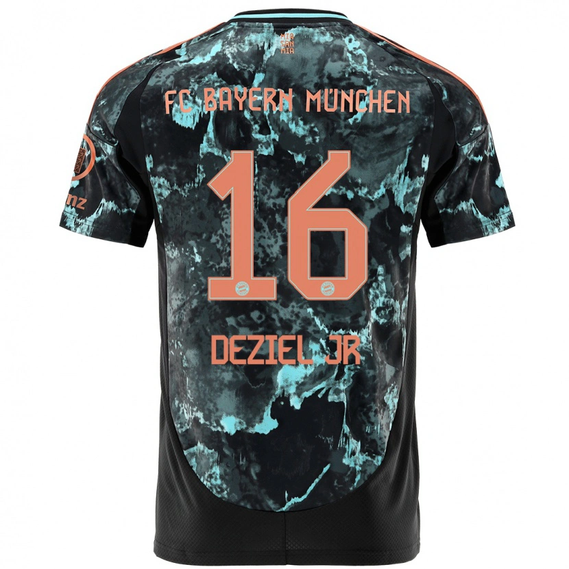 Danxenキッズロバートデジエルジュニア#16黒アウェイシャツ2024/25ジャージーユニフォーム