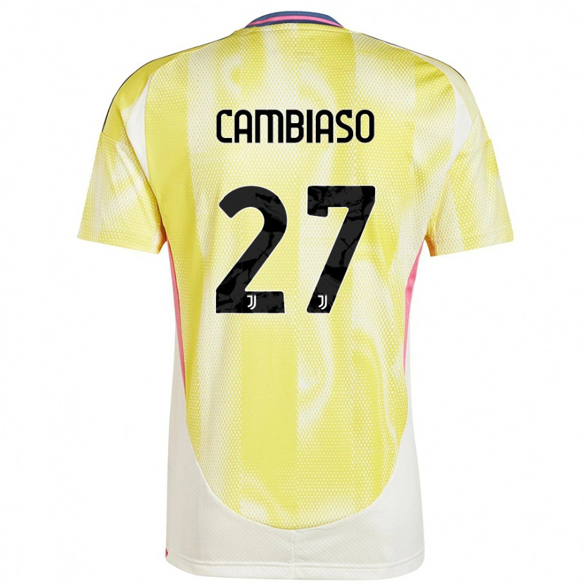 Danxenキッズアンドレア・カンビアーゾ#27ソーラーイエローアウェイシャツ2024/25ジャージーユニフォーム