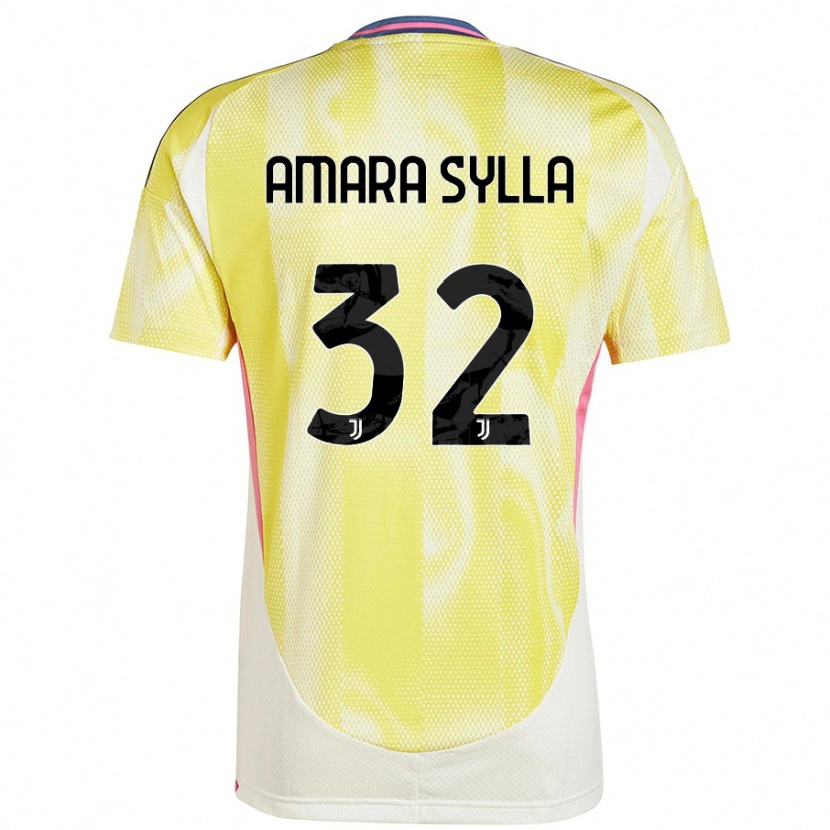 DanxenキッズIdris Amara Sylla#32ソーラーイエローアウェイシャツ2024/25ジャージーユニフォーム