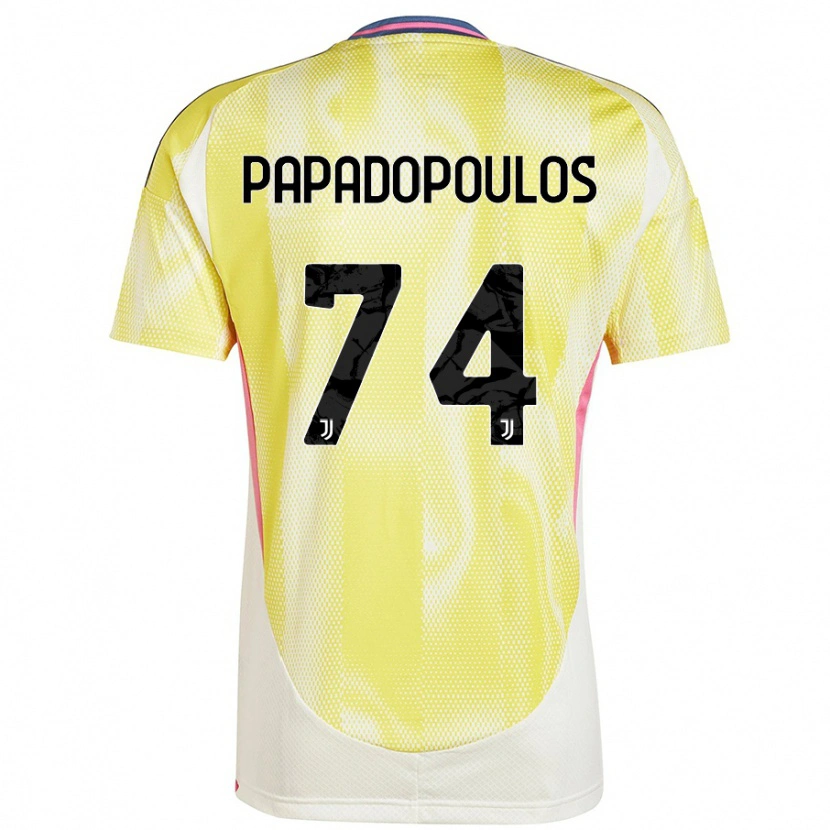 DanxenキッズChristos Papadopoulos#74ソーラーイエローアウェイシャツ2024/25ジャージーユニフォーム