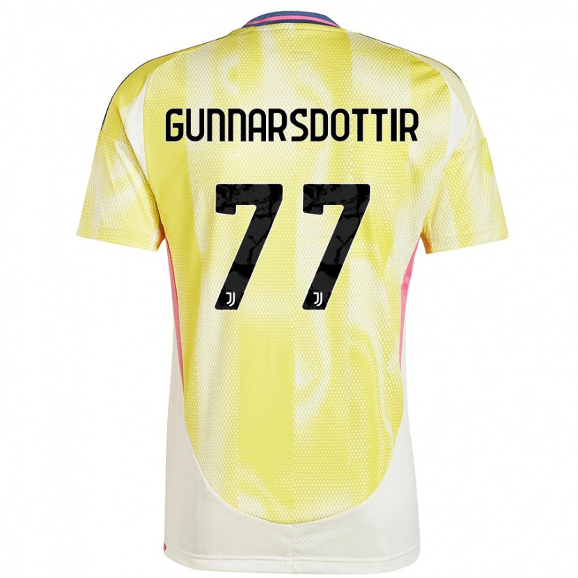 Danxenキッズサラ・ビョーク・グンナルスドッティル#77ソーラーイエローアウェイシャツ2024/25ジャージーユニフォーム