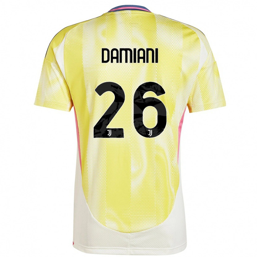 Danxenキッズサムエレ・ダミアーニ#26ソーラーイエローアウェイシャツ2024/25ジャージーユニフォーム