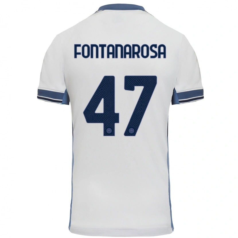 Danxenキッズアレッサンドロ・フォンタナローザ#47白 グレーアウェイシャツ2024/25ジャージーユニフォーム
