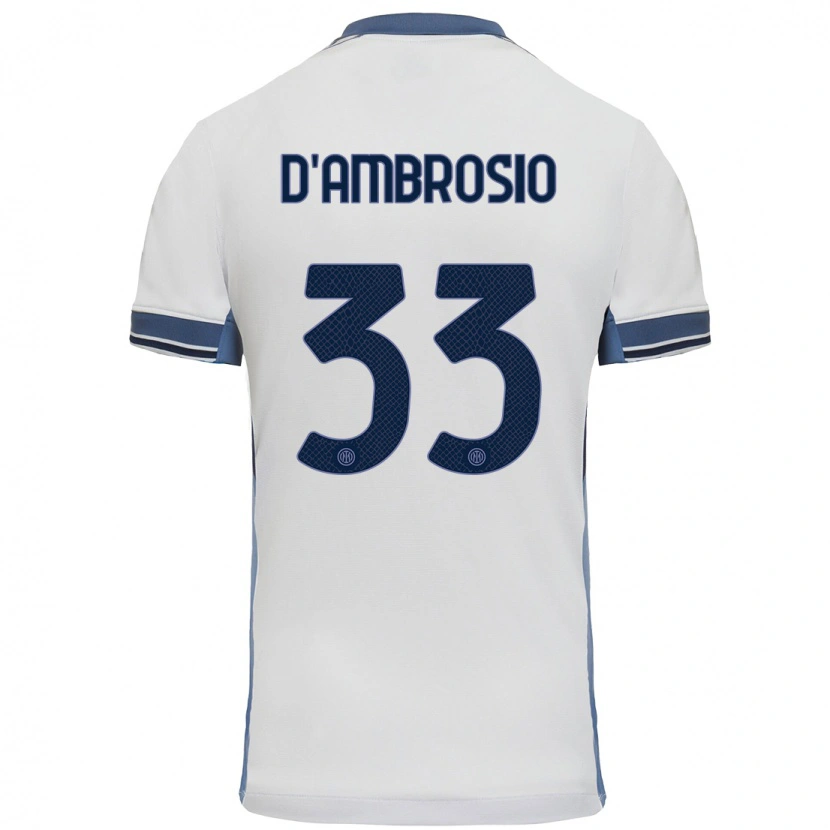 Danxenキッズダニーロ・ダンブロージオ#33白 グレーアウェイシャツ2024/25ジャージーユニフォーム