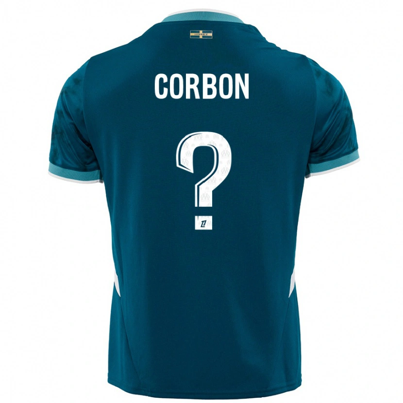 DanxenキッズMax Corbon#0ターコイズブルーアウェイシャツ2024/25ジャージーユニフォーム
