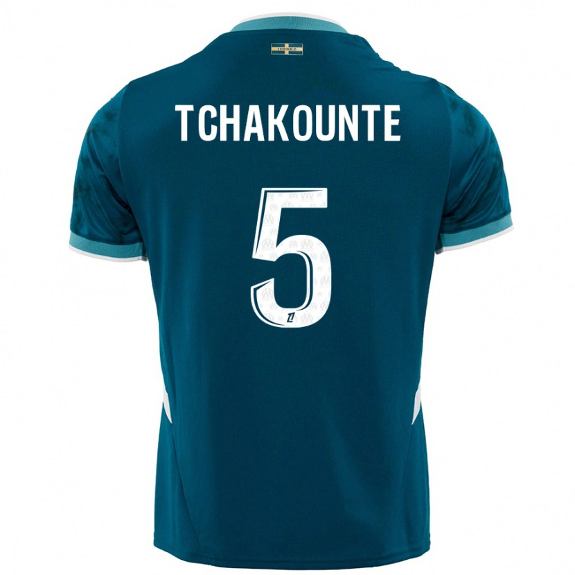 DanxenキッズAnnaëlle Tchakounté#5ターコイズブルーアウェイシャツ2024/25ジャージーユニフォーム