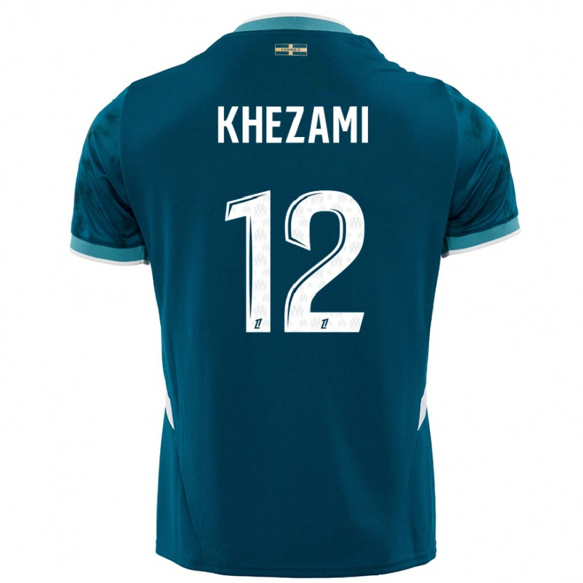 DanxenキッズRoselène Khezami#12ターコイズブルーアウェイシャツ2024/25ジャージーユニフォーム