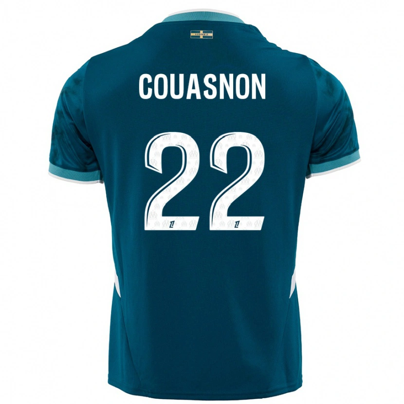 DanxenキッズRoxane Couasnon#22ターコイズブルーアウェイシャツ2024/25ジャージーユニフォーム