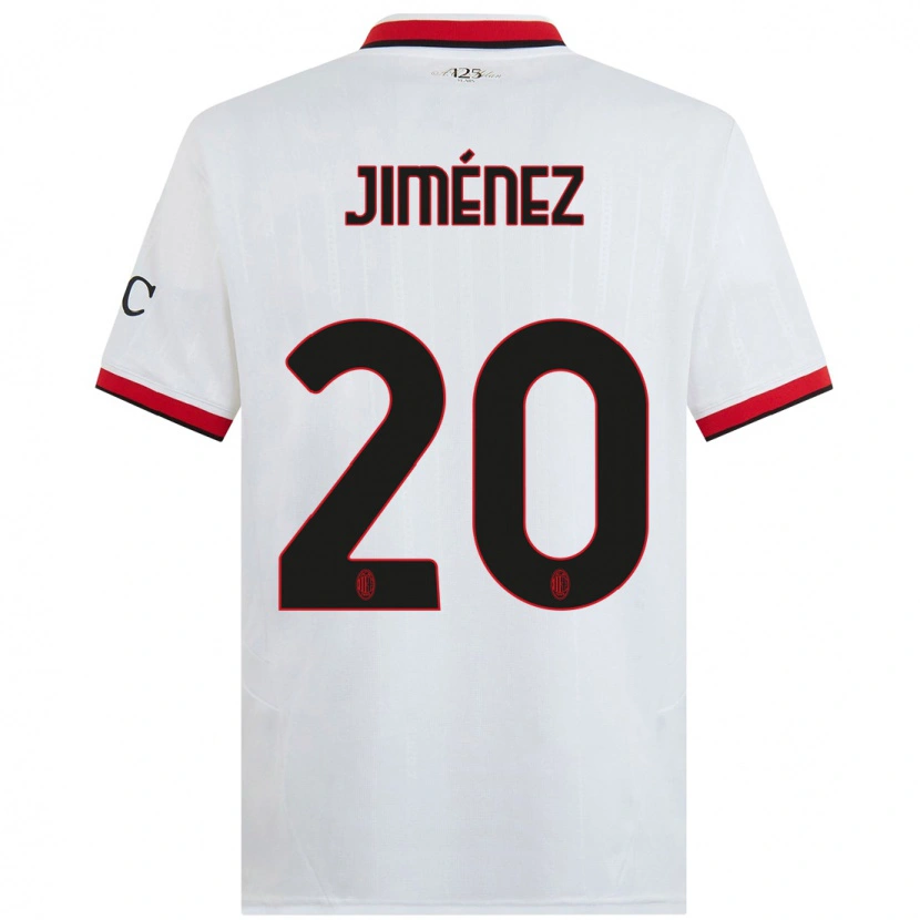Danxenキッズアレックス・ヒメネス#20白 黒 赤アウェイシャツ2024/25ジャージーユニフォーム