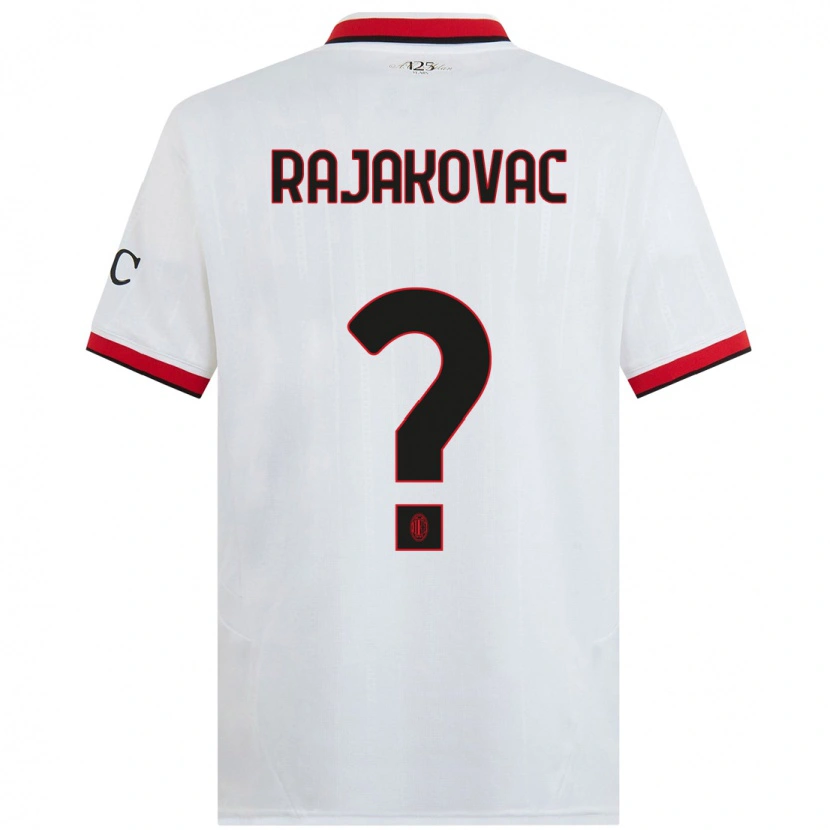 DanxenキッズMihajlo Rajakovac#0白 黒 赤アウェイシャツ2024/25ジャージーユニフォーム