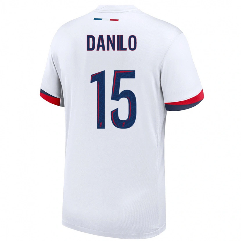 Danxenキッズダニーロ・ルイス・エーリオ・ペレイラ#15白 青 赤アウェイシャツ2024/25ジャージーユニフォーム