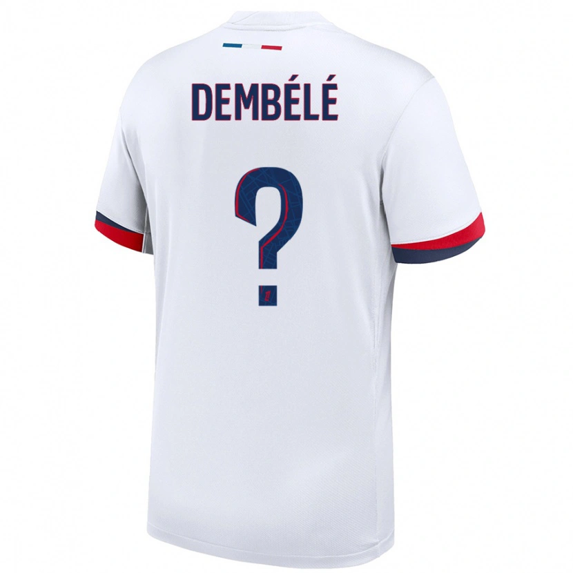 DanxenキッズOmar Dembélé#0白 青 赤アウェイシャツ2024/25ジャージーユニフォーム