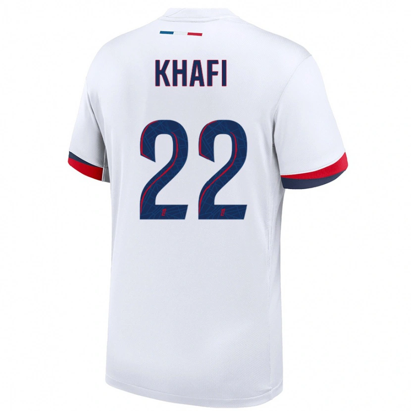 DanxenキッズYanis Khafi#22白 青 赤アウェイシャツ2024/25ジャージーユニフォーム