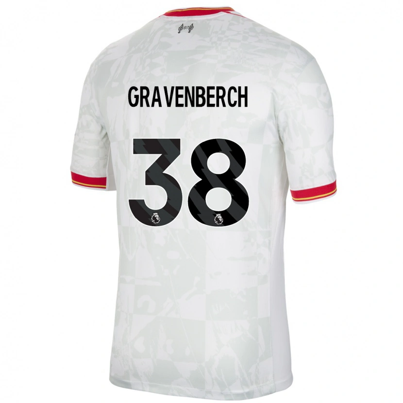 Danxenキッズライアン・グラフェンベルフ#38ホワイト レッド ブラックサードユニフォームシャツ2024/25ジャージーユニフォーム