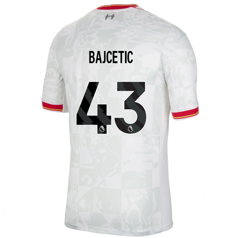 Danxenキッズステファン・バイチェティック#43ホワイト レッド ブラックサードユニフォームシャツ2024/25ジャージーユニフォーム