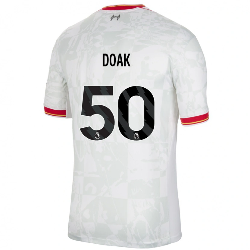 Danxenキッズベン・ドーク#50ホワイト レッド ブラックサードユニフォームシャツ2024/25ジャージーユニフォーム