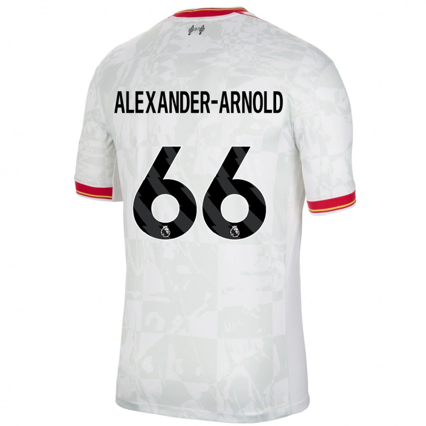 Danxenキッズトレント・アレクサンダー＝アーノルド#66ホワイト レッド ブラックサードユニフォームシャツ2024/25ジャージーユニフォーム