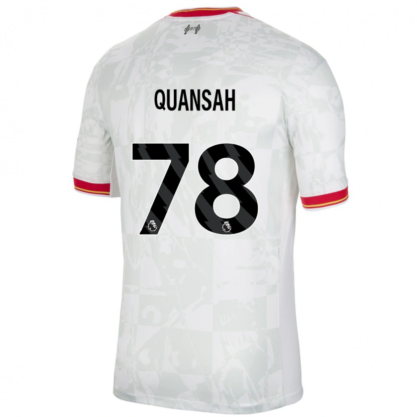 Danxenキッズジャレル・クアンサー#78ホワイト レッド ブラックサードユニフォームシャツ2024/25ジャージーユニフォーム