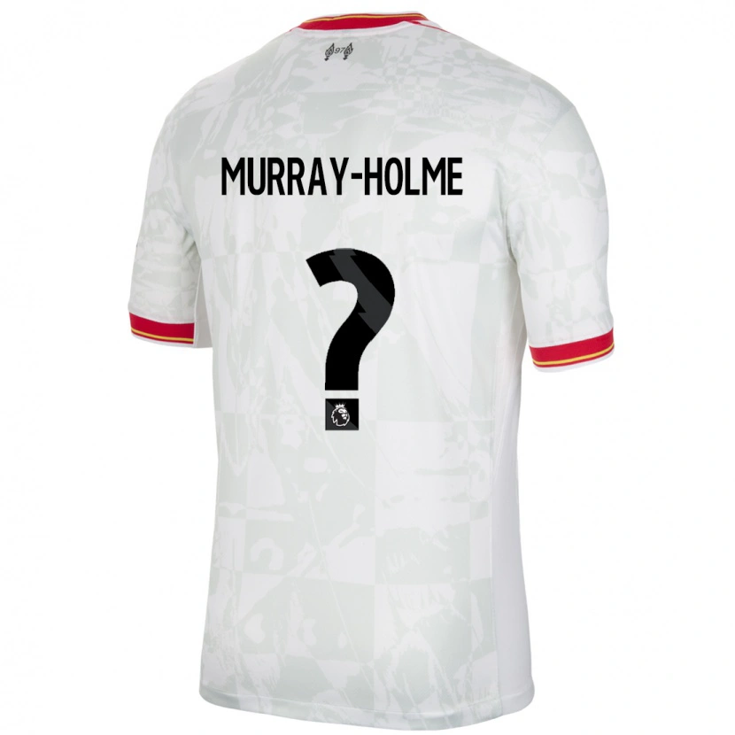 DanxenキッズHadyn Murray-Holme#0ホワイト レッド ブラックサードユニフォームシャツ2024/25ジャージーユニフォーム