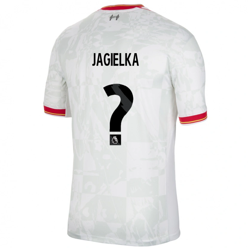 DanxenキッズZac Jagielka#0ホワイト レッド ブラックサードユニフォームシャツ2024/25ジャージーユニフォーム