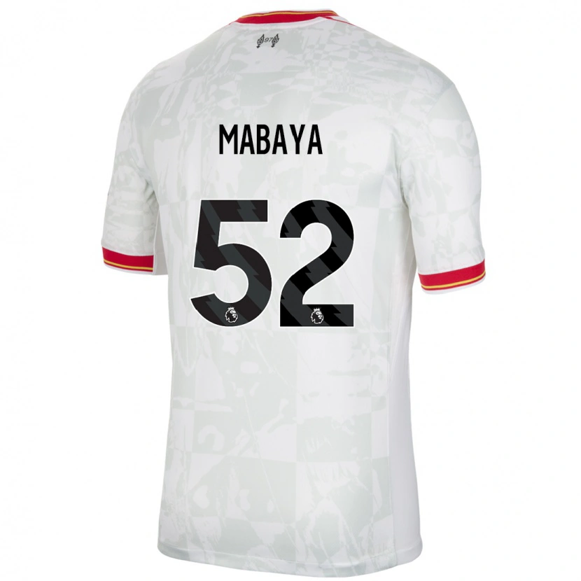 Danxenキッズアイザック・マバヤ#52ホワイト レッド ブラックサードユニフォームシャツ2024/25ジャージーユニフォーム