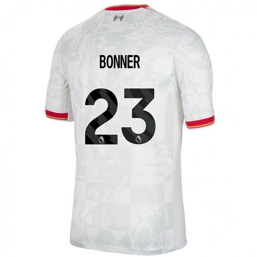 Danxenキッズジェマ・ボナー#23ホワイト レッド ブラックサードユニフォームシャツ2024/25ジャージーユニフォーム