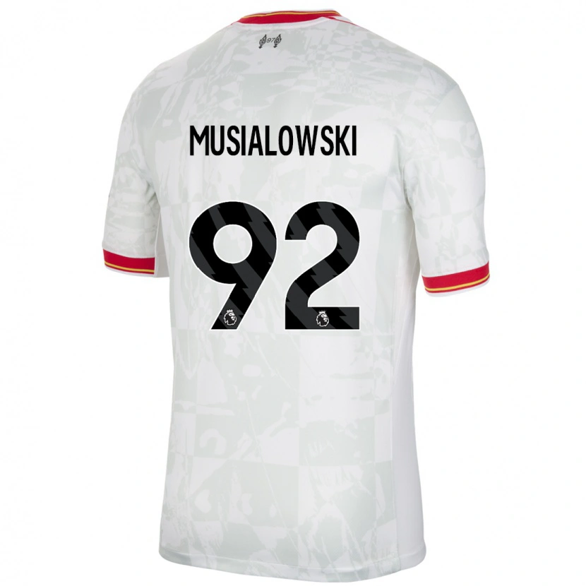Danxenキッズマテウシュ・ムシャウォフスキ#92ホワイト レッド ブラックサードユニフォームシャツ2024/25ジャージーユニフォーム